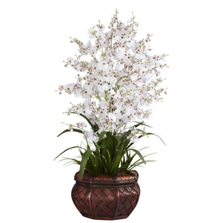 NEARLY NATURAL Dancing Lady Silk Flower Arrangement 1207-WH